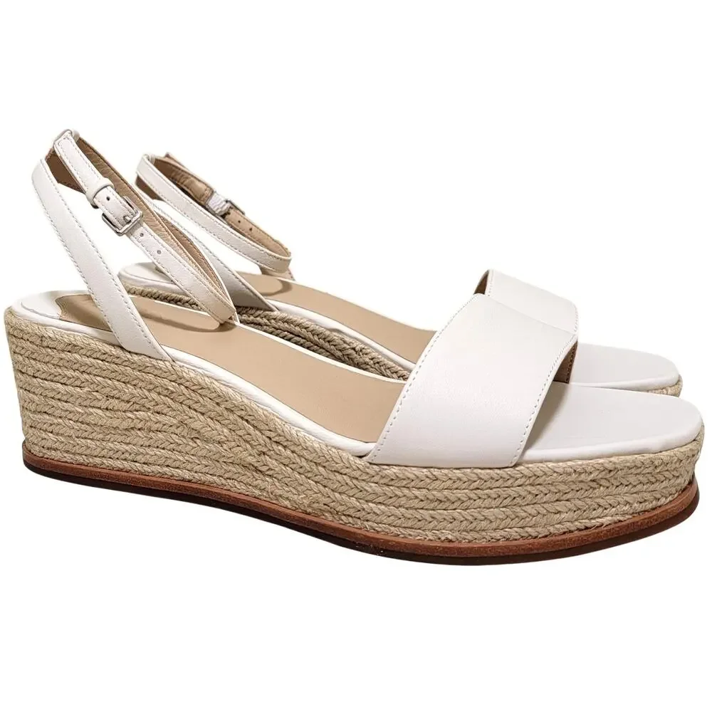 Lauren Ralph Lauren Leona Ankle Strap Espadrille Sandals Size US 9.5B White